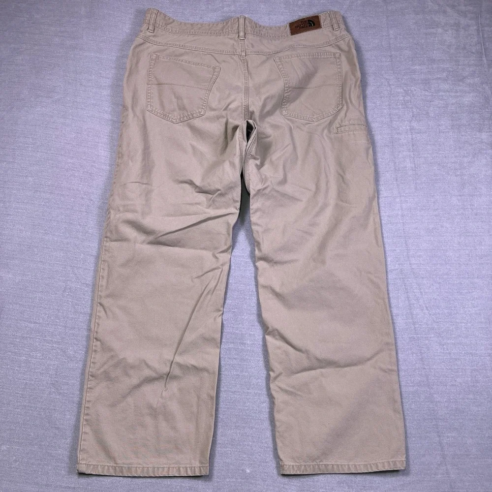 The North Face Straight Fit Mid Rise‎ Chino Pants Mens 40 Short Tan Cotton Nylon
